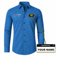 Thumbnail for Cessna Citation Mustang - Long Sleeve Shirt - Poster - Blue + NAME