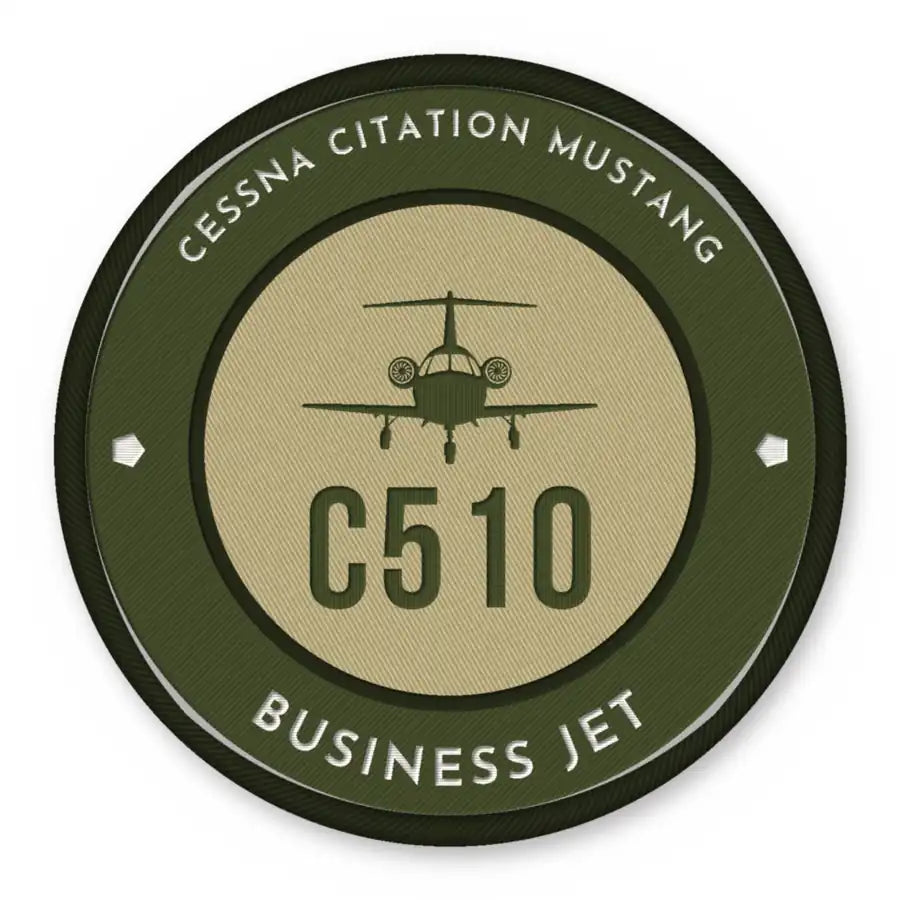 Cessna Citation Mustang Patches - Circle - Olive Khaki