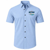 Thumbnail for Cessna Citation Mustang - Short Sleeve Shirt - Cartoon - Light Blue