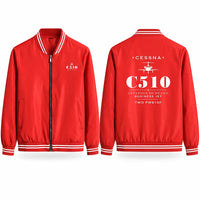 Thumbnail for Cessna Citation Mustang Stylish Jackets - Baseball Collar - Heritage - Red