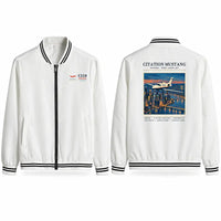 Thumbnail for Cessna Citation Mustang Stylish Jackets - Baseball Collar - Poster - White