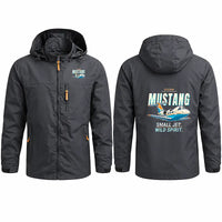 Thumbnail for Cessna Citation Mustang Stylish Jackets - Hooded Windbreaker - Cartoon - Charcoal