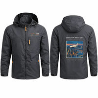 Thumbnail for Cessna Citation Mustang Stylish Jackets - Hooded Windbreaker - Poster - Charcoal