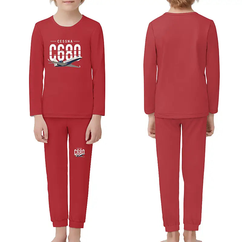 Cessna Citation Sovereign+ - Children Pajamas - Original Chest - Red