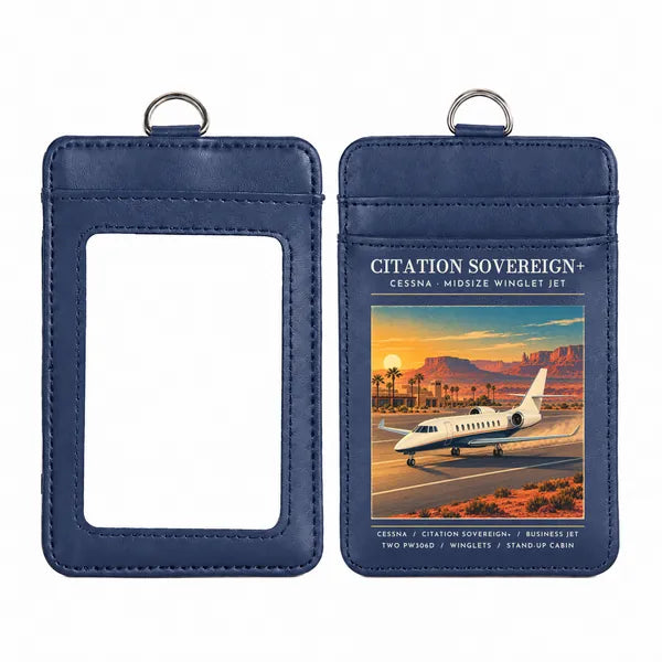 Cessna Citation Sovereign+ - Poster - ID Card Holder - Navy Blue
