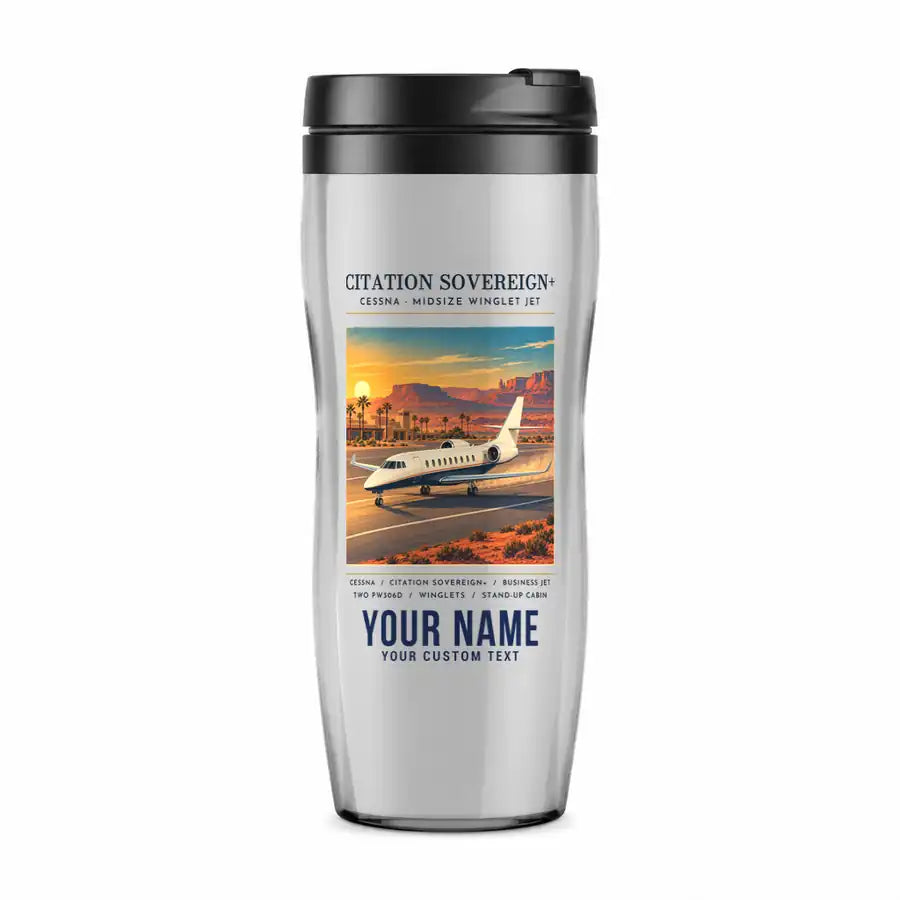 Cessna Citation Sovereign+ - Poster + Name - Plastic (No Holder) - Light Gray