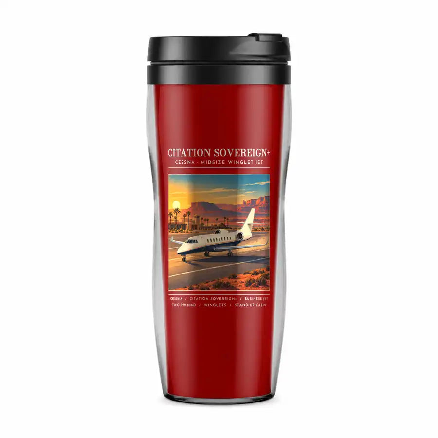 Cessna Citation Sovereign+ - Poster - Plastic (No Holder) - Red