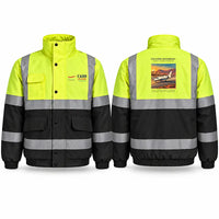 Thumbnail for Cessna Citation Sovereign+ Reflective Winter Jackets - Poster - Fluorescent Yellow & Navy