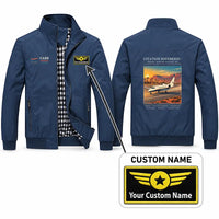 Thumbnail for Cessna Citation Sovereign+ Stylish Jackets - Stand Collar - Poster + Name - Navy Blue