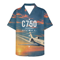 Thumbnail for Cessna Citation X+ 3D All-Over Print Clothing - Hawaiian Shirt - 3D