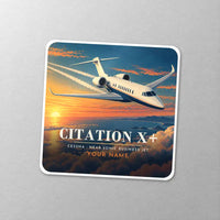 Thumbnail for Cessna Citation X+ - 3D + Name - Square Sticker - Close-up