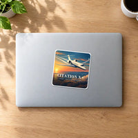 Thumbnail for Cessna Citation X+ - 3D + Name - Square Sticker - MacBook