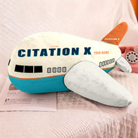 Thumbnail for Cessna Citation X+ - Cartoon + Name - Airplane Pillow