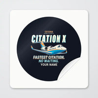 Thumbnail for Cessna Citation X+ - Cartoon + Name - Circle Sticker - Peel