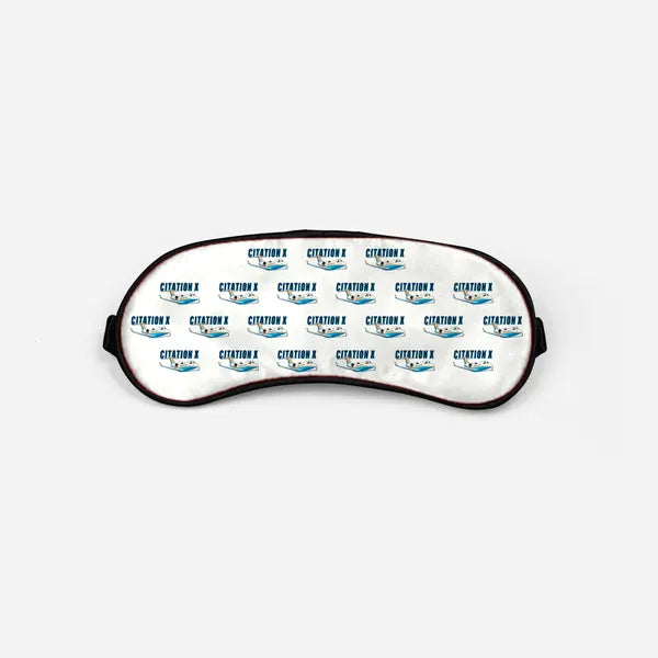 Cessna Citation X+ - Cartoon Pattern - Sleep Mask - White