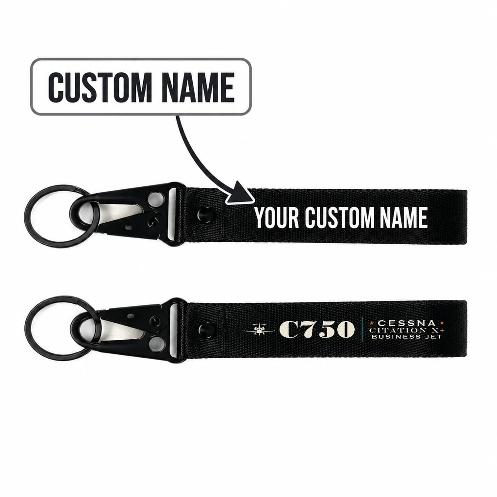 Cessna Citation X+ Hawk-Shaped Key Chains - Black - Heritage - Personalized