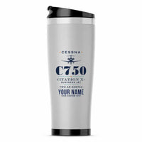 Thumbnail for Cessna Citation X+ - Heritage + Name - Stainless Steel (No Holder) - Light Gray