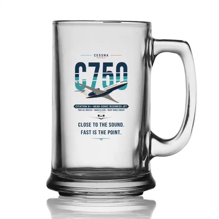 Cessna Citation X+ - Original - Beer Glass with Holder