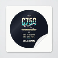 Thumbnail for Cessna Citation X+ - Original + Name - Circle Sticker - Peel