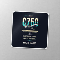 Thumbnail for Cessna Citation X+ - Original + Name - Square Sticker - Close-up