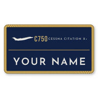 Thumbnail for Cessna Citation X+ Patches - Rectangle + Name - Navy Gold