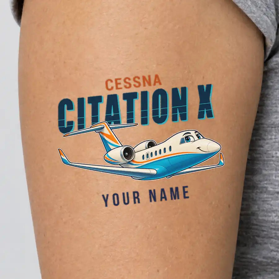 Cessna Citation X+ - Tattoo - Cartoon + Name
