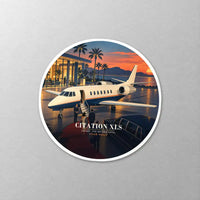 Thumbnail for Cessna Citation XLS - 3D + Name - Circle Sticker - Close-up
