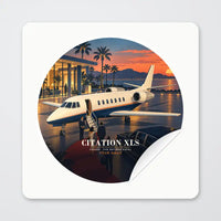 Thumbnail for Cessna Citation XLS - 3D + Name - Circle Sticker - Peel