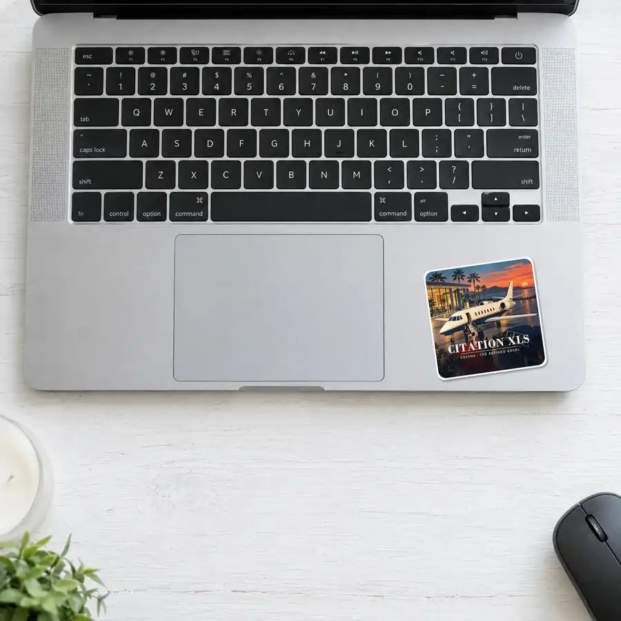 Cessna Citation XLS - 3D - Square Sticker - Laptop