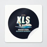 Thumbnail for Cessna Citation XLS - Cartoon - Circle Sticker - Peel