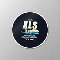 Thumbnail for Cessna Citation XLS - Cartoon + Name - Circle Sticker - Close-up