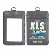 Thumbnail for Cessna Citation XLS - Cartoon - ID Card Holder - Gray + Name