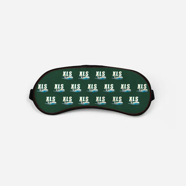 Cessna Citation XLS - Cartoon Pattern - Sleep Mask - Dark Green