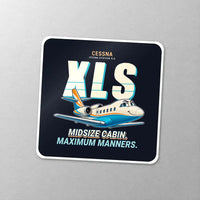 Thumbnail for Cessna Citation XLS - Cartoon - Square Sticker - Close-up