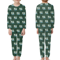 Thumbnail for Cessna Citation XLS - Children Pajamas - Cartoon Pattern - Dark Green