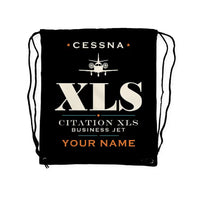 Thumbnail for Cessna Citation XLS - Drawstring Bag - Heritage + Name - Black