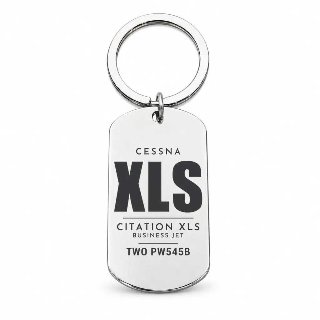 Cessna Citation XLS - Key Chain - Tag - Silver