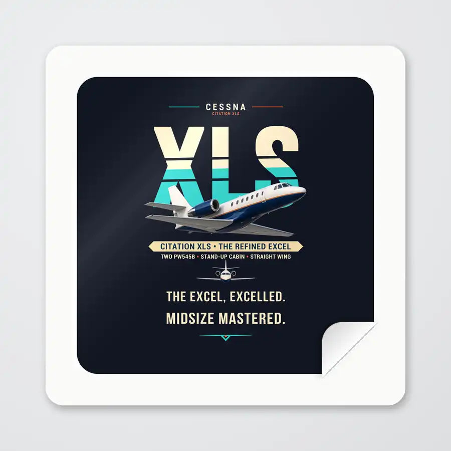 Cessna Citation XLS - Original - Square Sticker - Peel