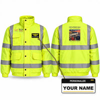Thumbnail for Cessna Citation XLS Reflective Winter Jackets - Poster + Name - Fluorescent Yellow