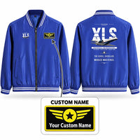 Thumbnail for Cessna Citation XLS Stylish Jackets - Baseball Collar - Original + Name - Royal Blue