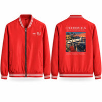 Thumbnail for Cessna Citation XLS Stylish Jackets - Baseball Collar - Poster - Red