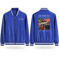 Thumbnail for Cessna Citation XLS Stylish Jackets - Baseball Collar - Poster - Royal Blue