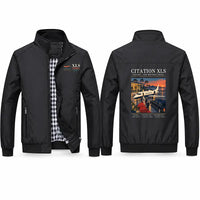 Thumbnail for Cessna Citation XLS Stylish Jackets - Stand Collar - Poster - Black