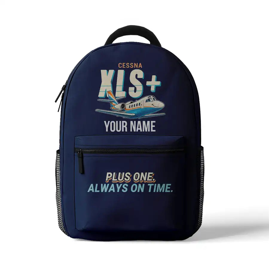 Cessna Citation XLSPlus - 3D Backpack - Cartoon + Name - Dark Blue