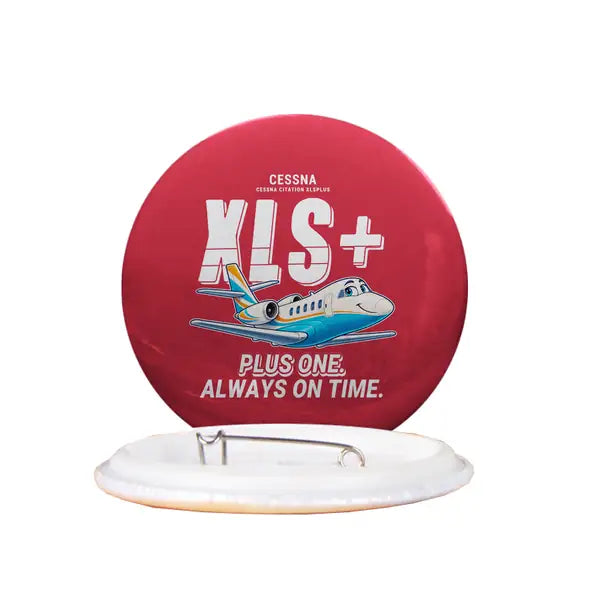 Cessna Citation XLSPlus - Cartoon - Pin - Red