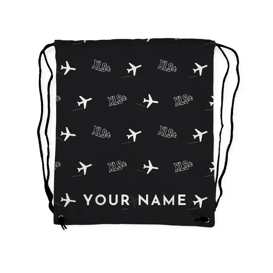 Cessna Citation XLSPlus - Drawstring Bag - 3D Pattern + Name - Black