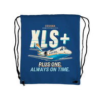 Thumbnail for Cessna Citation XLSPlus - Drawstring Bag - Cartoon - Blue