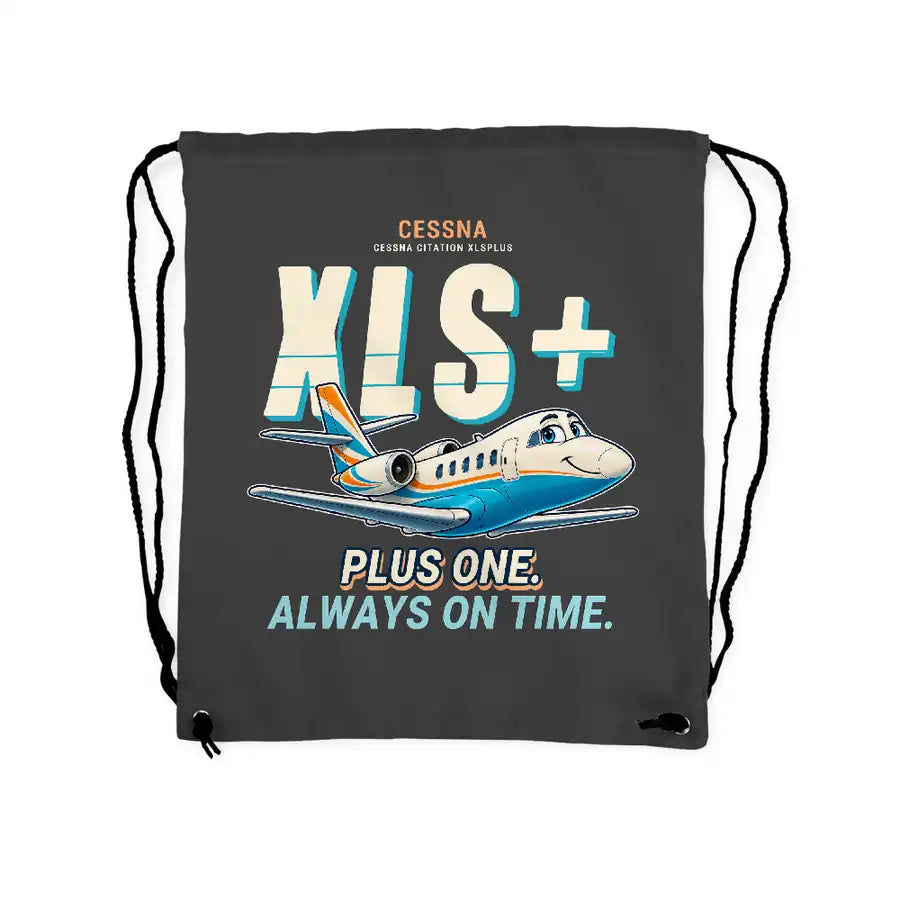 Cessna Citation XLSPlus - Drawstring Bag - Cartoon - Gray