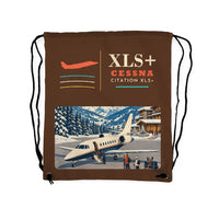 Thumbnail for Cessna Citation XLSPlus - Drawstring Bag - Classic - Brown