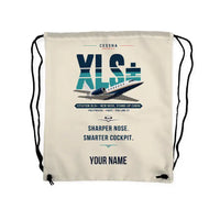 Thumbnail for Cessna Citation XLSPlus - Drawstring Bag - Original + Name - Beige